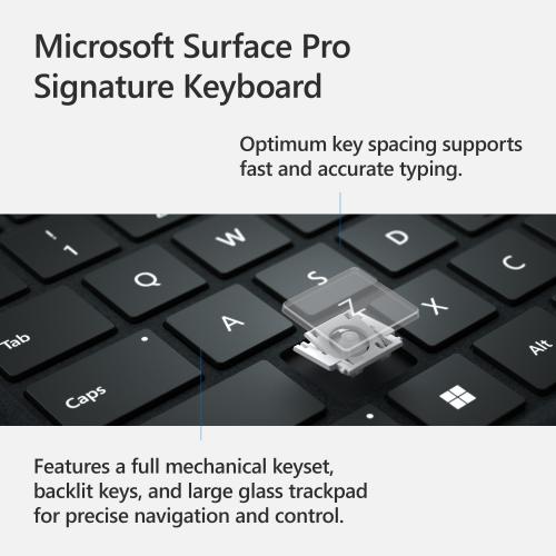 Microsoft Surface Pro Signature Keyboard Forest + Microsoft Surface Arc Touch Mouse Platinum   Wireless   Bluetooth Connectivity   Ultra Slim & Lightweight   Innovative Full Scroll Plane 