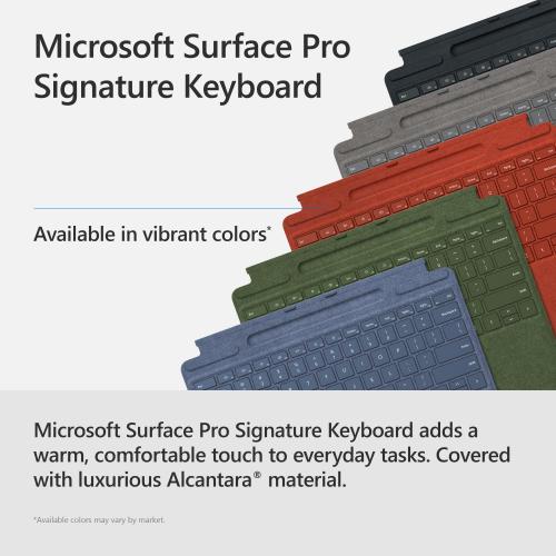 Microsoft Surface Pro Signature Keyboard Forest + Microsoft Surface Arc Touch Mouse Poppy Red   Wireless   Bluetooth Connectivity   Ultra Slim & Lightweight   Innovative Full Scroll Plane 