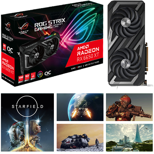 Asus ROG AMD Radeon RX 6650 XT Graphics Card + Starfield Standard Edition (Email Delivery)