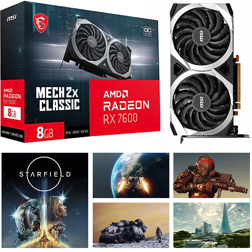 MSI AMD Radeon RX 7600 Graphics Card + Starfield Standard Edition (Email Delivery)