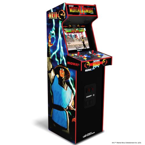 Arcade1Up Mortal Kombat II Deluxe Arcade Game - Wi-Fi Enabled with Online Leaderboards and Online Multi-Player - Sleek Cabinet Design - Light-up Marquee - 14 Classic Games - Over 5 feet tall
