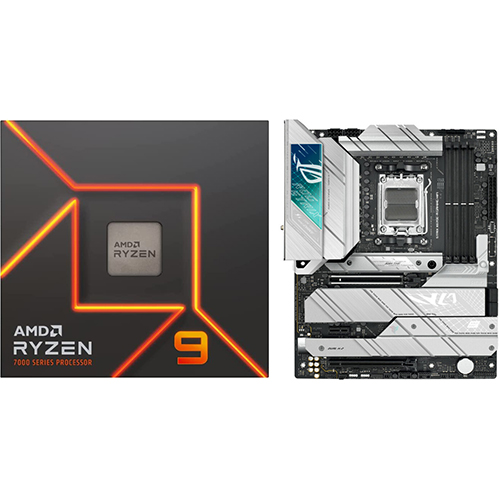 AMD Ryzen 9 7900 with Wraith Prism Cooler + Asus ROG Strix X670E-A GAMING WIFI Gaming Desktop Motherboard