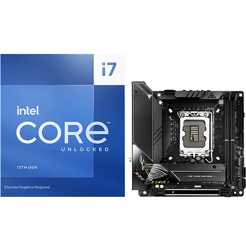 Intel Core i7-13700KF Unlocked Desktop Processor + Asus ROG Strix Z690-I GAMING WIFI Gaming Desktop Motherboard