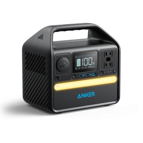 Anker 522 Portable Power Station - 2 AC outlets - 1 x USB-A port - 2 x USB-C ports - 1 x DC Port - 1500 Hour Max Battery Life