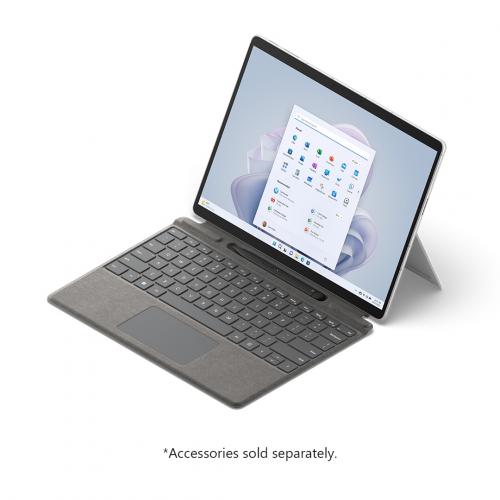 Microsoft Surface Pro 9 With 5G 13" Tablet Microsoft SQ3 NPU 16GB RAM 512GB SSD Platinum + Microsoft Surface 65W Power Supply + Microsoft Surface Pro Signature Keyboard Forest With Surface Slim Pen 2 Black 
