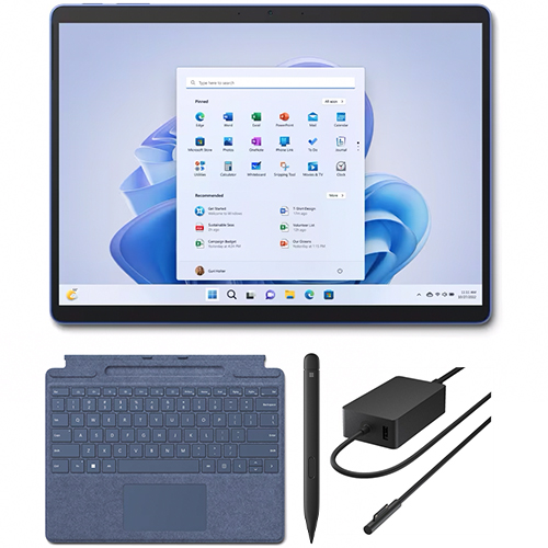 Microsoft Surface Pro 9 13" Tablet Intel Core i7-1255U 16GB RAM 256GB SSD Sapphire + Microsoft Surface 127W Power Supply + Microsoft Surface Pro Signature Keyboard Sapphire with Surface Slim Pen 2 Black