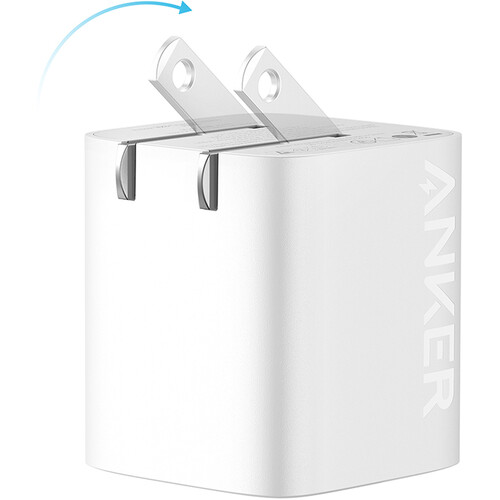 Anker Wall Charger With 6 Ft USB C To Lightning Cable White   Charge All Your Handheld Apple Devices   High Speed USB C Charging   Compact, Slim And Foldable (Ready For Travel)   Supports PPS   Build In Cable 