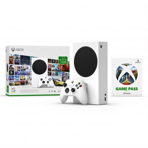 Open Box: Xbox Series S 512GB 3 Month Game Pass Ultimate Starter Bundle - Includes Xbox Wireless Controller - Up to 120 frames per second - 10GB RAM 512GB SSD - 512GB SSD - Includes 3 Months of Game Pass Ultimate
