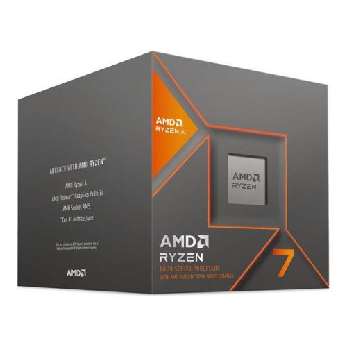 AMD Ryzen 7 8700G Desktop Processor With AMD Ryzen AI And Radeon 780M Graphics   8 Core (Octa Core) & 16 Threads   Up To 5.1 GHz Max Boost   16 MB L3 Cache   65W TDP   AMD Radeon 780M Graphics   With AMD Wraith Spire Cooler 