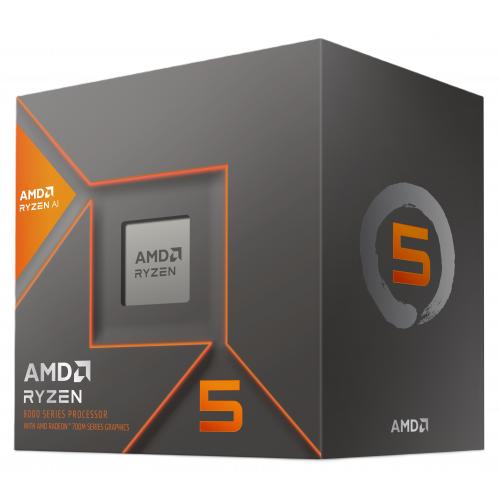AMD Ryzen 5 8600G Desktop Processor with AMD Ryzen AI and Radeon 760M Graphics - 6 Core (Hexa-core) & 12 Threads - Up to 5.0 GHz Max Boost - 16 MB L3 Cache - 65W TDP - AMD Radeon 760M Graphics - with AMD Wraith Stealth cooler