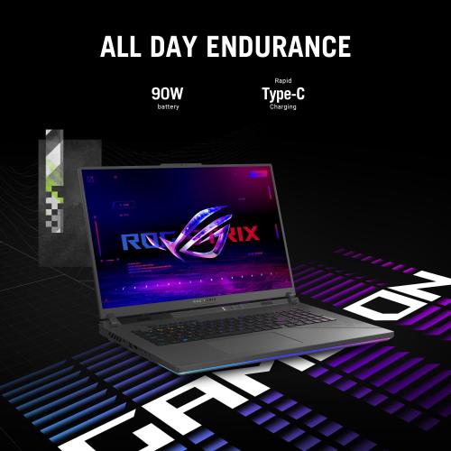ASUS ROG Strix G18 18" 2.5K 240Hz Gaming Laptop Intel Core I9 14900HX 32GB RAM 1TB SSD NVIDIA GeForce RTX 4070 8GB GDDR6 Eclipse Gray 