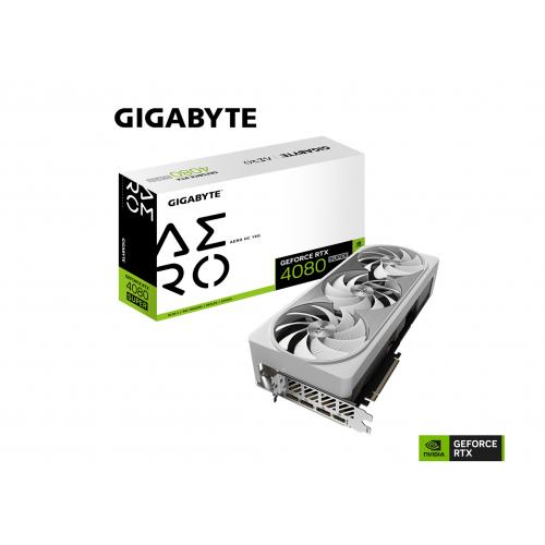 GIGABYTE GeForce RTX 4080 SUPER AERO OC 16GB Graphics Card - 16GB GDDR6X 256-bit memory interface - WINDFORCE cooling system - RGB Fusion - Dual BIOS - Protection metal back plate