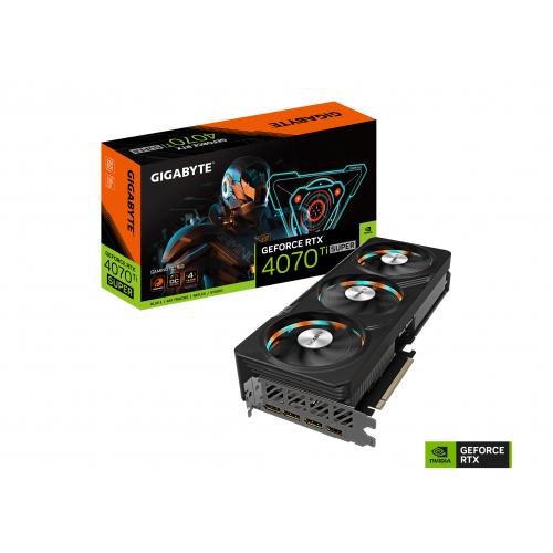 GIGABYTE GeForce RTX 4070 Ti SUPER GAMING OC 16GB GDDR6X Graphics Card - 16GB GDDR6X 256bit memory interface - WINDFORCE cooling system - RGB Fusion - Dual BIOS - Protection metal back plate