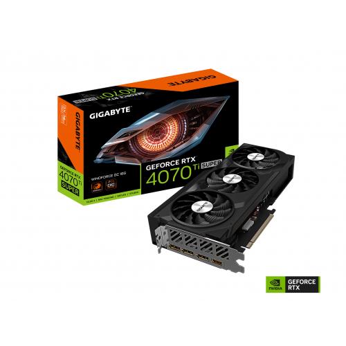 GIGABYTE GeForce RTX 4070 Ti SUPER WINDFORCE OC 16GB GDDR6X Graphics Card - 16GB GDDR6X 256bit memory interface - WINDFORCE cooling system - Protection metal back plate - 3D Active Fan - Screen Cooling