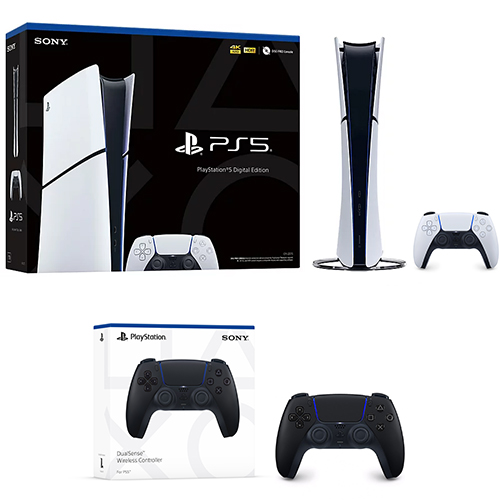 PlayStation 5 Digital Slim Console + PlayStation 5 DualSense Wireless Controller Midnight Black