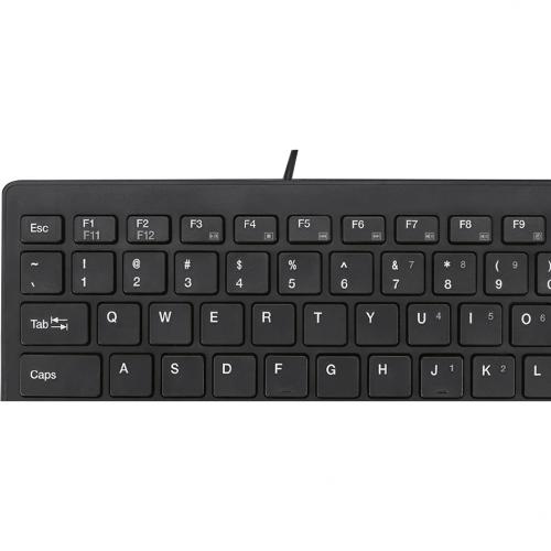Open Box: Adesso Natural Ergonomic AKB 111UB SlimTouch Mini Keyboard, Black 