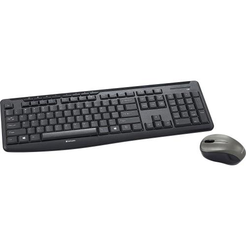 Open Box: Verbatim Wireless Silent Mouse & Keyboard Combo - 2.4GHz with Nano Receiver - Ergonomic, Noiseless, and Silent for Mac and Windows - Graphite (99779)