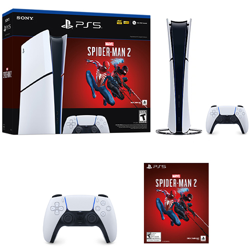 PlayStation 5 Digital Slim Edition Marvels Spider Man 2 Bundle + PlayStation 5 DualSense Wireless Controller