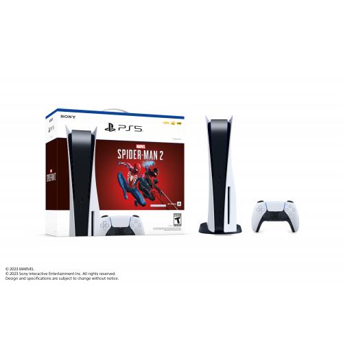 Open Box: PlayStation 5 Console Marvels Spider Man 2 Bundle   Includes PS5 Console & DualSense Controller   16GB RAM 825GB SSD   Custom Integrated I/O   Up To 120fps @ 120Hz Output   Tempest 3D AudioTech 
