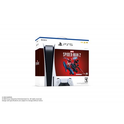 Open Box: PlayStation 5 Console Marvels Spider Man 2 Bundle   Includes PS5 Console & DualSense Controller   16GB RAM 825GB SSD   Custom Integrated I/O   Up To 120fps @ 120Hz Output   Tempest 3D AudioTech 
