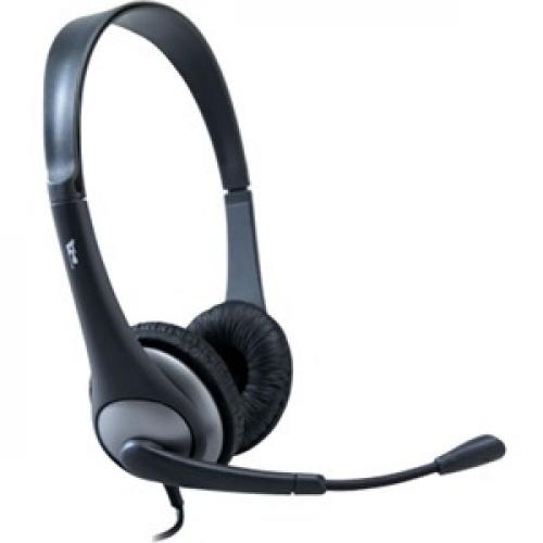 Open Box: Cyber Acoustics Stereo Headset (AC 204), 3.5mm Stereo & Y Adapter, Home, K12 School Classroom And Education 