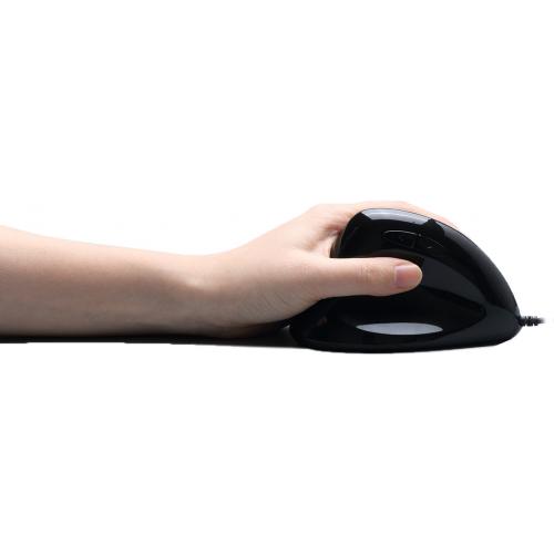 Open Box: Adesso Imouse E7   Ergonomic Mouse For Left Hand, With Cable, Programmable Functions, And Adjustable Weight, Black 