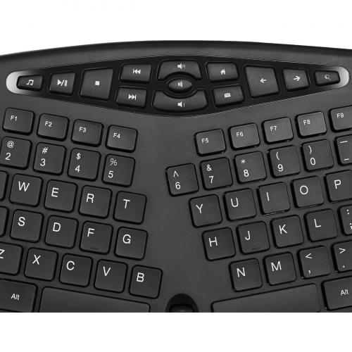 Open Box: Adesso Akb 160UB Truform Media 160 Ergonomic Desktop Keyboard, Black 