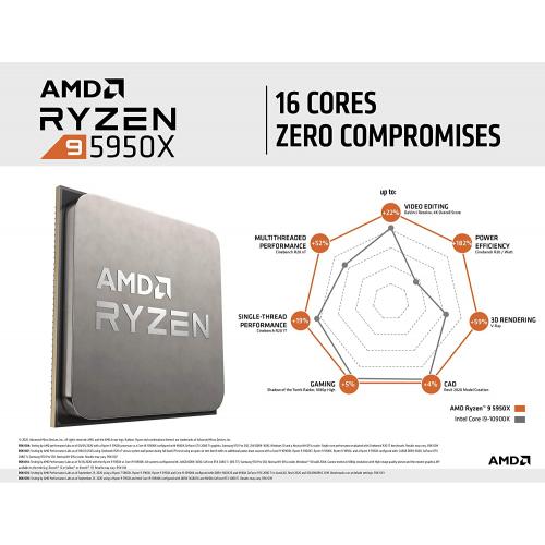 AMD Ryzen 9 5950X 16 Core 32 Thread Desktop Processor + HP OMEN 32c 31.5" 165Hz QHD Curved Gaming Monitor 