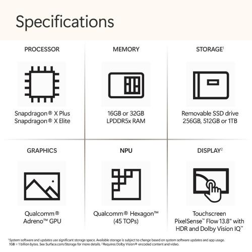 Microsoft Surface Laptop Copilot+ PC 13.8" Touchscreen Snapdragon X Elite Processor 16GB RAM 512GB SSD (7th Edition) Sapphire