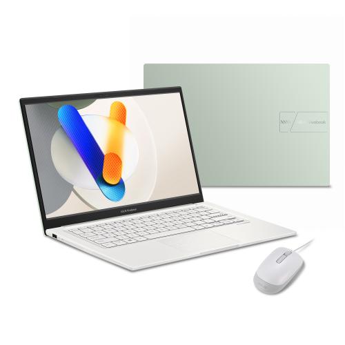 ASUS Vivobook 14" FHD Laptop Intel Core 5 120U 8GB RAM 512GB SSD Vanilla Basil with Wired Optical White Mouse