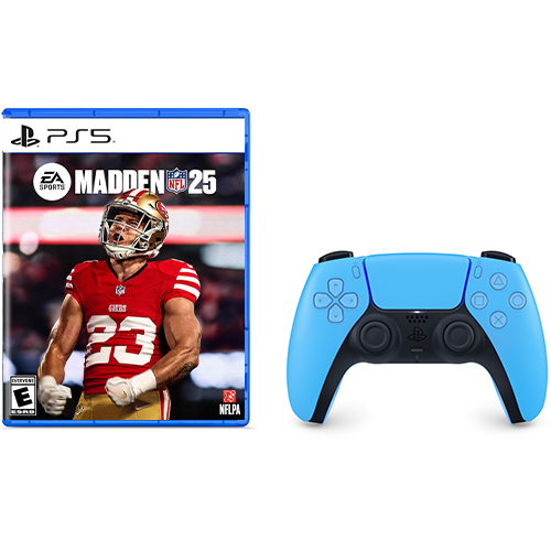 PlayStation 5 DualSense Wireless Controller Starlight Blue + Madden NFL 25 Standard Edition PlayStation 5