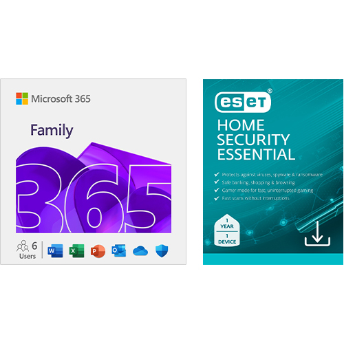 Microsoft 365 Family 12 Month Subscription + ESET Home Essential (Windows, Mac, Android)