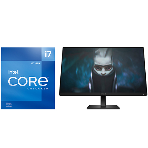 Intel Core i7-12700KF Unlocked Desktop Processor + HP OMEN 23.8" Gaming Monitor
