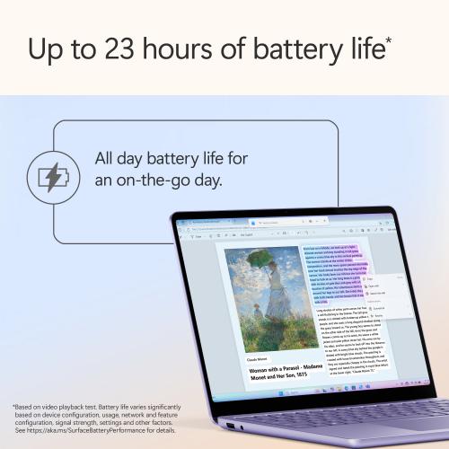 Microsoft Surface Laptop Copilot+ PC 13" Touchscreen Snapdragon X Plus Processor 16GB Memory 512GB UFS (8th Edition) Violet