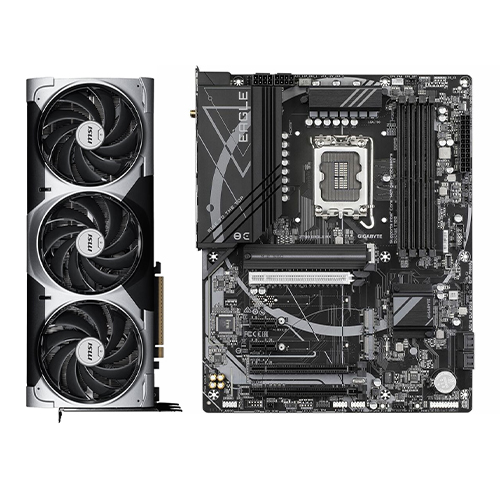 MSI GeForce RTX 5090 32GB VENTUS 3X OC Graphic Card + GIGABYTE Ultra Durable Z790 EAGLE AX Gaming Desktop Motherboard