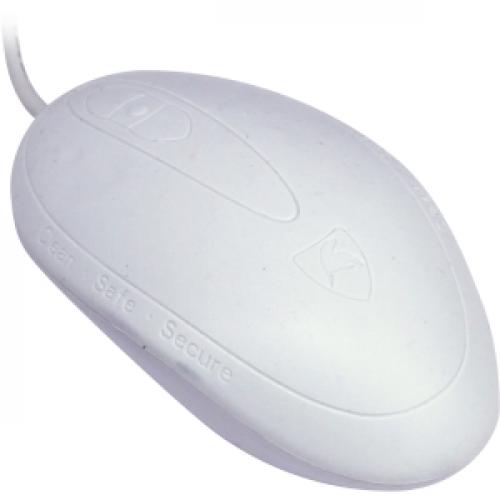 Seal Shield Waterproof Mouse White   Optical Sensor   Cable Connectivity   USB Interface   800 Dpi   Scroll Button 