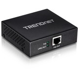 TRENDnet Gigabit PoE+ Repeater/Amplifier, 1 x Gigabit PoE+ In Port, 1 x Gigabit PoE Out Port, Extends 100m For Total Distance Up To 200m (656 ft), Supports PoE(15.4W) & PoE+(30W), Black, TPE-E100