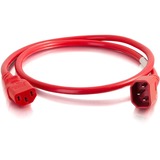 C2G 3ft 18AWG Power Cord (IEC320C14 to IEC320C13) -Red