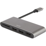 Moshi USB-C Multimedia Adapter, HDMI 4K up to 30 Hz, USB-A x2, SD Card Reader, Aluminum Casings, Works with MacBook, MacBook Air, MacBook Pro, Surface