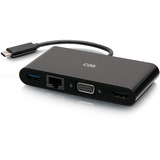 C2G USB C to HDMI, VGA, USB A & RJ45 Adapter
