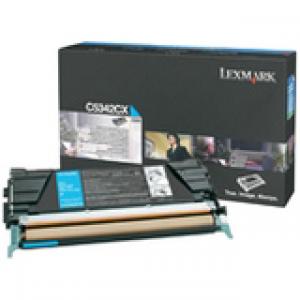 Lexmark Extra High Yield Cyan Toner Cartridge, 7000 Yield, For Use in Model C534 (C5342CX)
