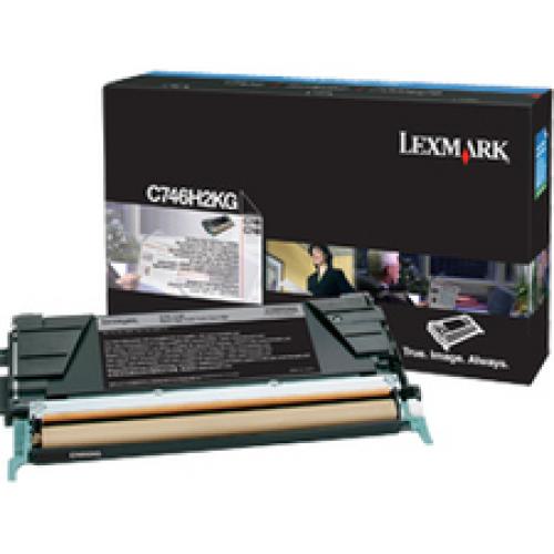 Lexmark High Yield Black Toner Cartridge, 12000 Yield, for Use in Model C746/C748 (C746H2KG)