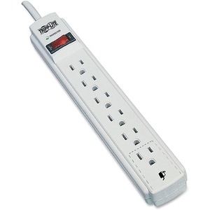 Tripp Lite by Eaton Protect It! 6-Outlet Surge Protector, 4 ft. (1.22 m) Cord, 790 Joules, Diagnostic LED, Light Gray Housing