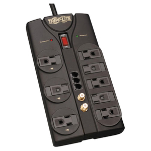 Tripp Lite by Eaton Protect It! 8-Outlet Surge Protector 8 ft. (2.43 m) Cord 2160 Joules Tel/Fax/Modem/Coax Protection RJ11