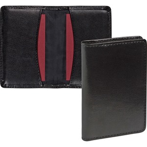Samsill 81220 Regal Leather Business Card Holder, Case Holds 25 Business, Black (81220)