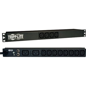 Tripp Lite by Eaton 1.9-3.8kW Single-Phase 120-240V Basic PDU, 14 Outlets (12 C13 & 2 C19), C20 with 5 Adapters, 10 ft. (3.05 m) Cord, 1U Rack-Mount