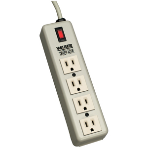 Tripp Lite by Eaton Waber Industrial Power Strip 4-Outlet 6 ft. (1.83 m) Cord 5-15P Lighted On/Off Switch
