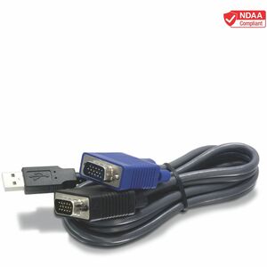 TRENDnet 2-in-1 USB VGA KVM Cable, TK-CU10, VGA/SVGA HDB 15-Pin Male to Male, USB 1.1 Type A, 10 Feet (3.1m), Connect Computers with VGA and USB Ports, USB Keyboard/Mouse Cable & Monitor Cable