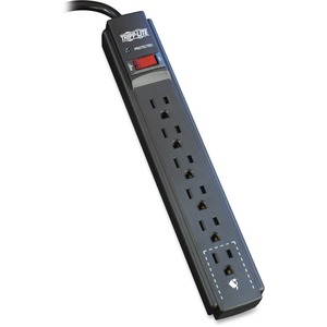 Tripp Lite by Eaton Protect It! 6-Outlet Surge Protector 6 ft. Cord 790 Joules Diagnostic LED Black Housing