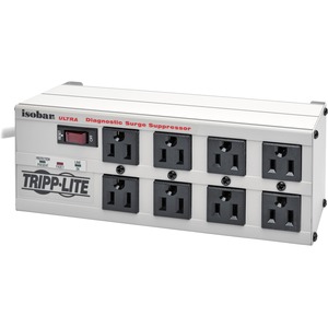 Tripp Lite by Eaton Isobar 8-Outlet Surge Protector 25 ft. Cord with Right-Angle Plug 3840 Joules Diagnostic LEDs Metal Housing
